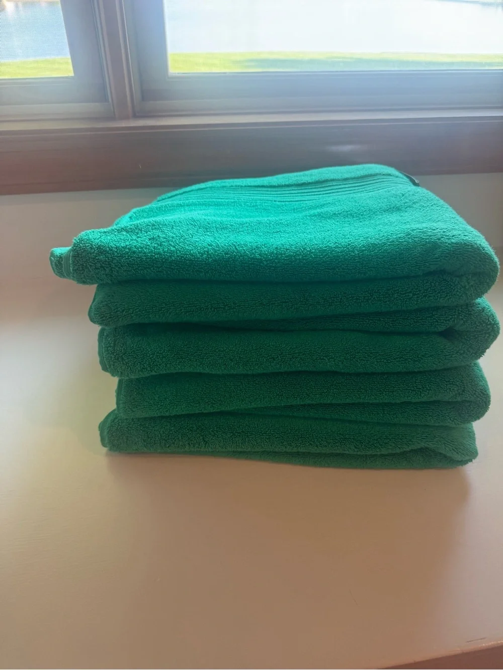 KATE SPADE NY KELLY GREEN BRIGHT PLUSH BATH TOWELS SET 4